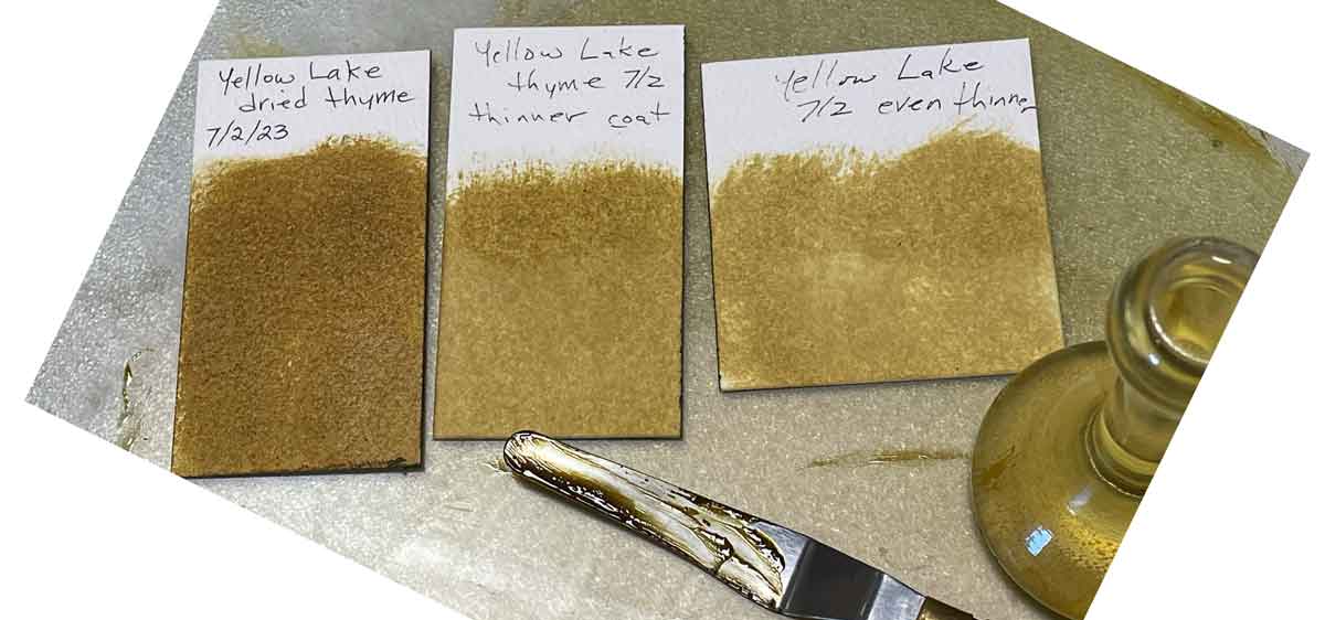 A Yellow Paint Experiment | Lake pigment from thyme